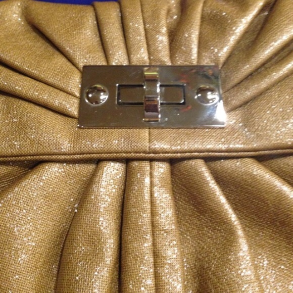 Big Buddha Gold Shimmer Chain Clutch - Picture 2 of 5